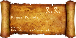 Kresz Kornél névjegykártya